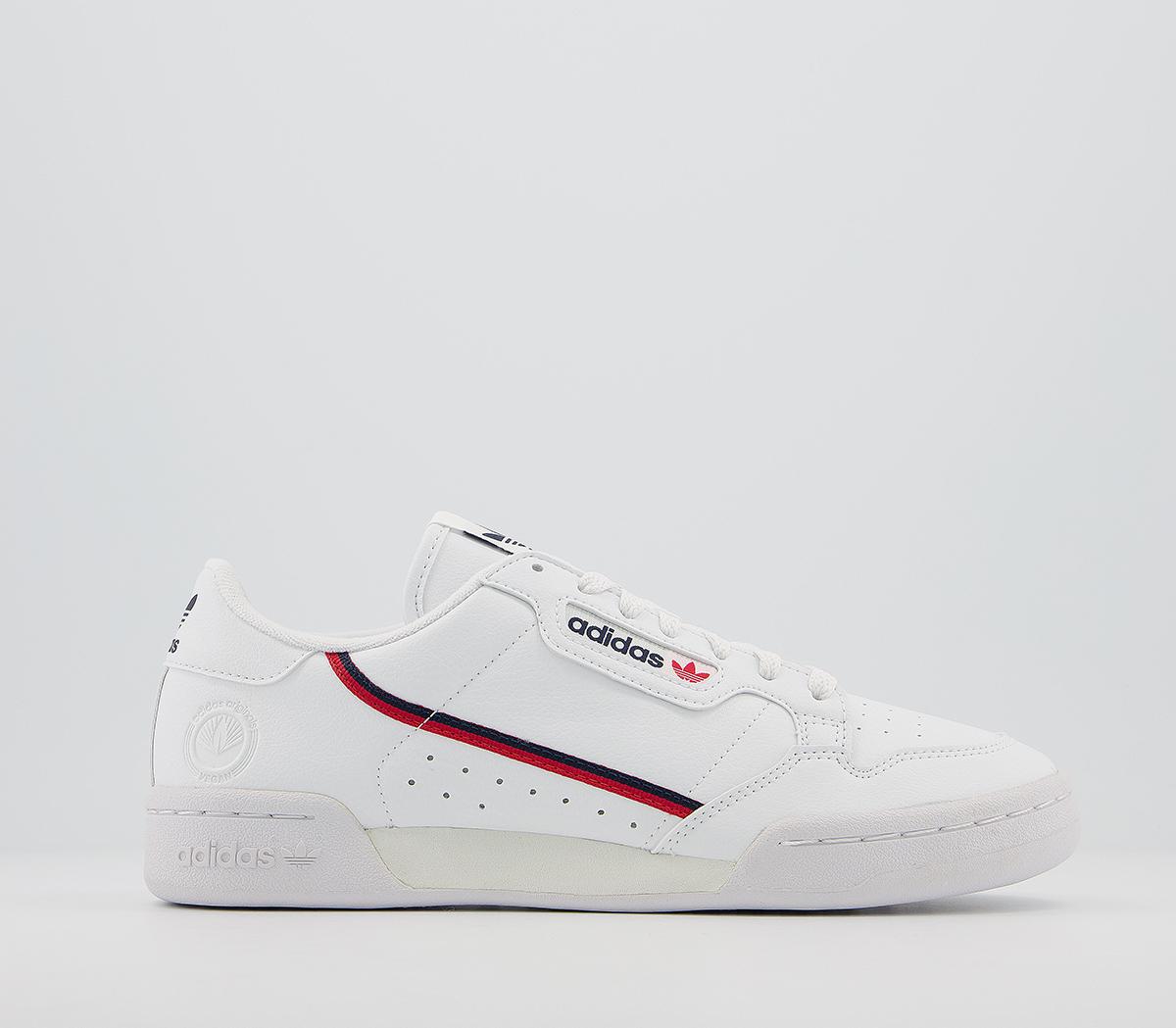adidas 80s continental trainers white white scarlet navy