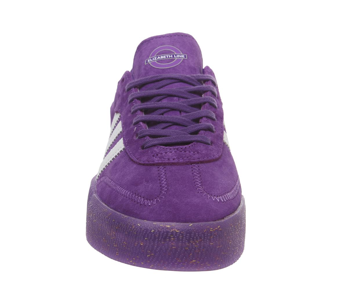 adidas originals tfl samba rose in purple and white