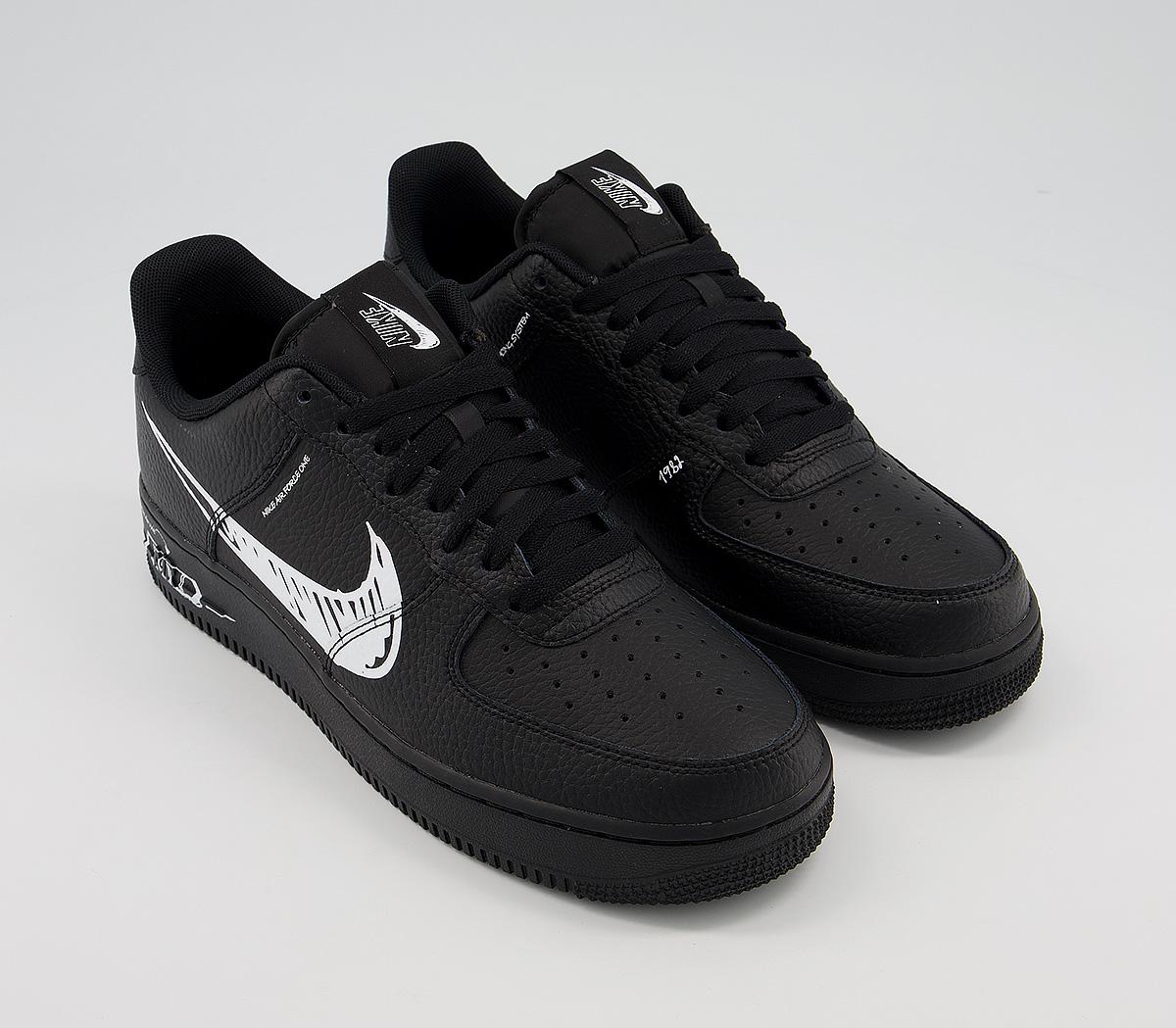 Nike Air Force 1 Utility Black White Scribble - His trainers