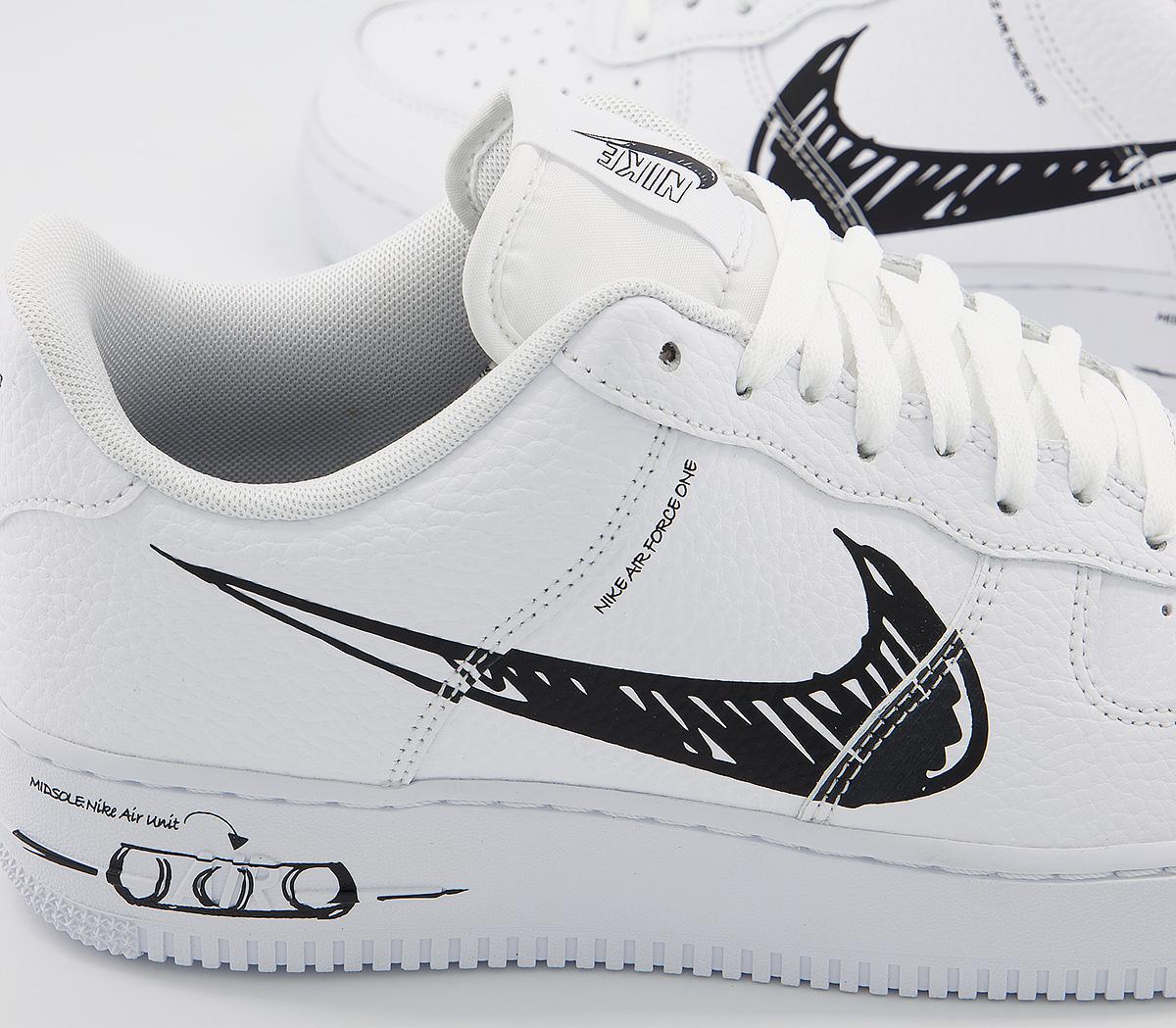 Nike Air Force 1 Utility White Black Scribble - His trainers