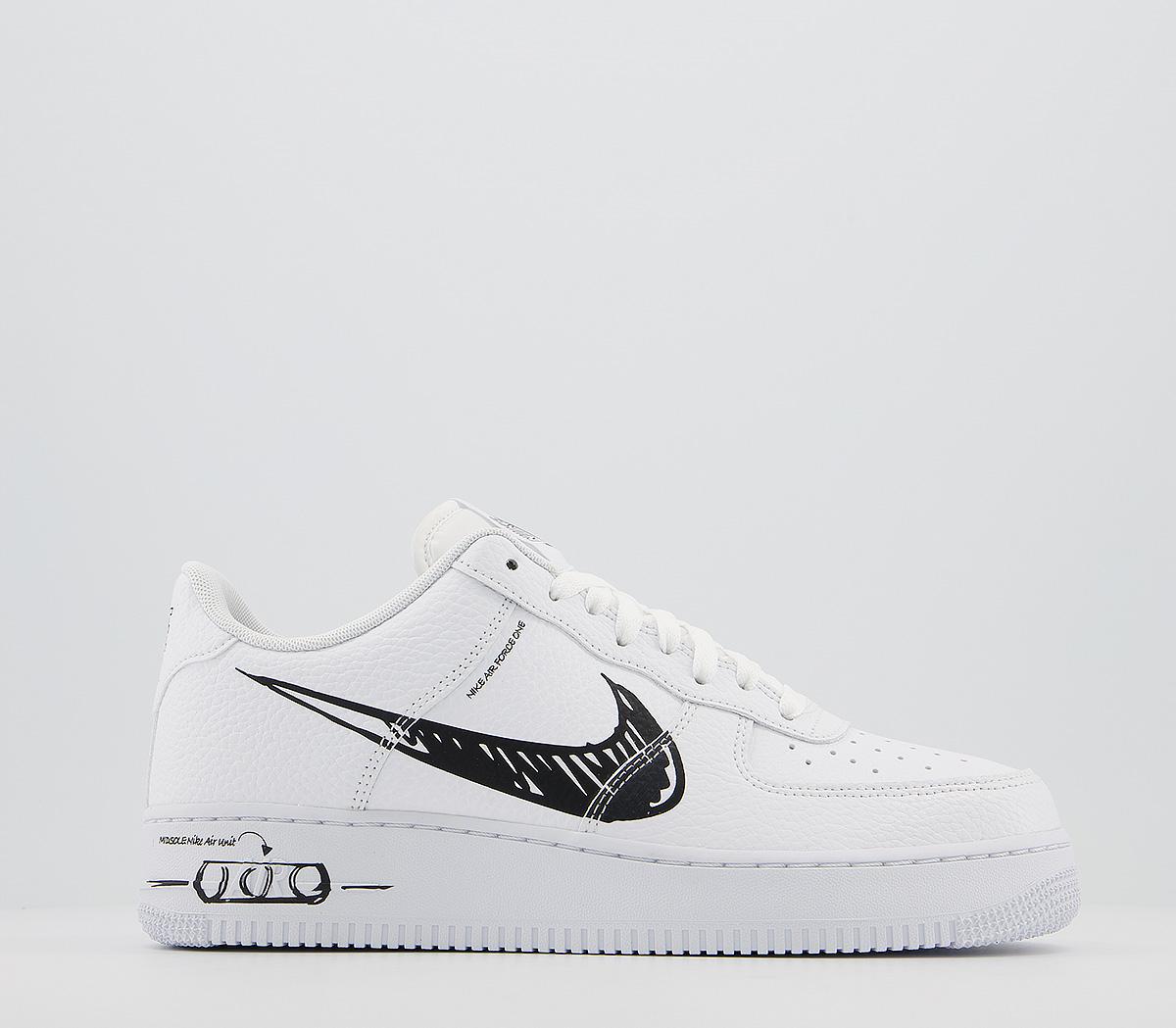 air force 1 black with white tick