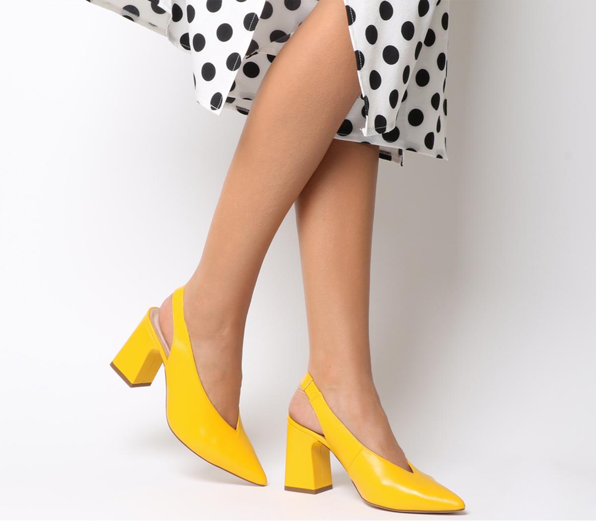 yellow chunky heels