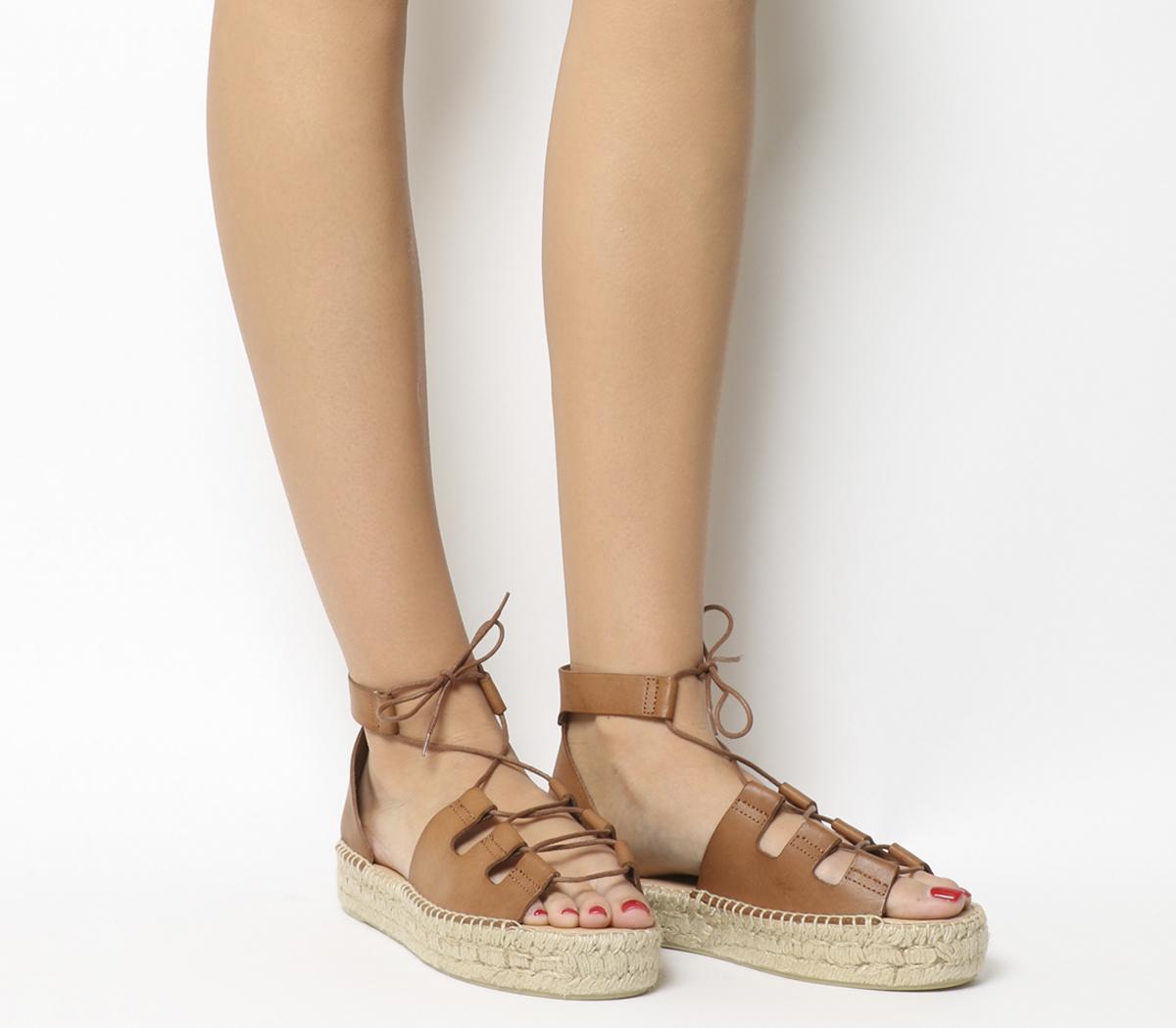 tan leather espadrilles