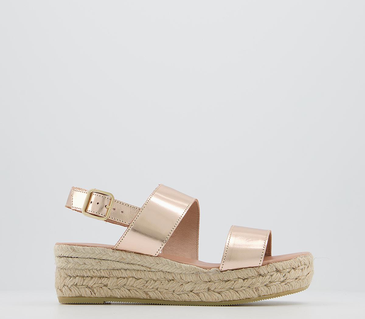 rose gold flatform sandals