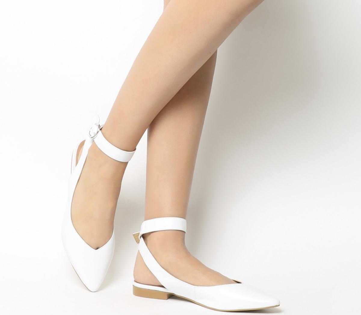 Office Finch Ankle Strap Point White 