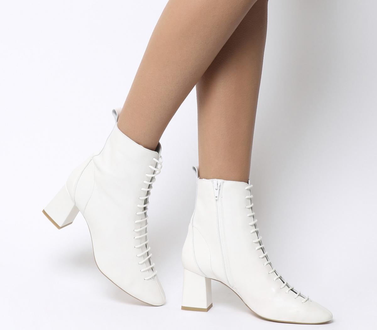 office white ankle boots