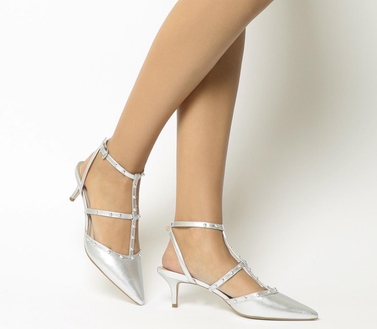 silver pointed heels