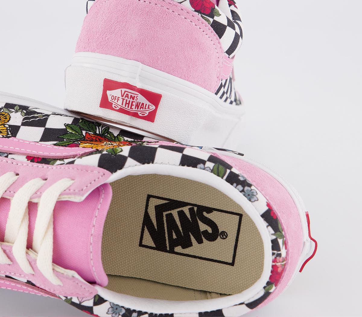 vans style 36 trainers rosebloom multi marshmallow floral checkerboard ex