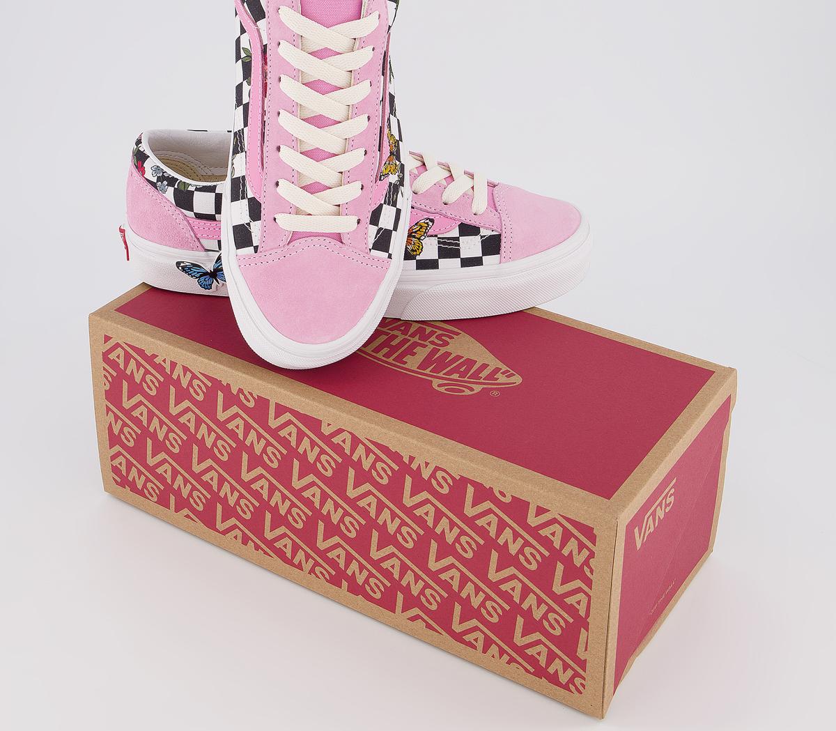 vans style 36 trainers rosebloom multi marshmallow floral checkerboard ex