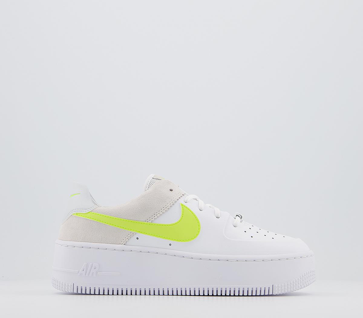 air force 1 sage trainers white