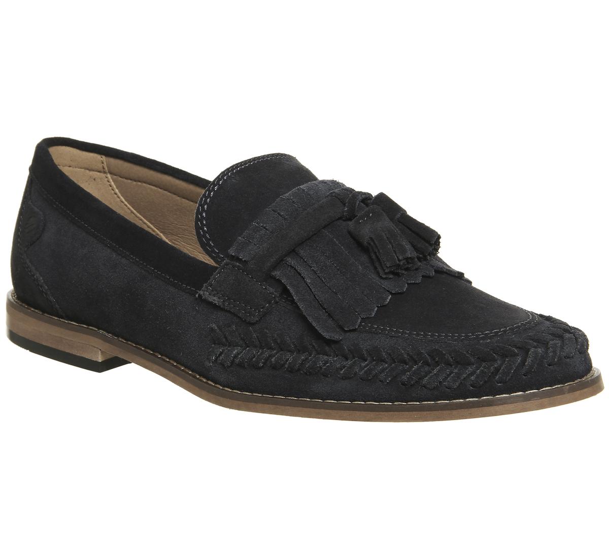 navy woven loafers