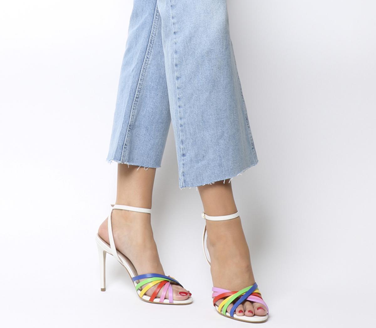 bright blue strappy heels