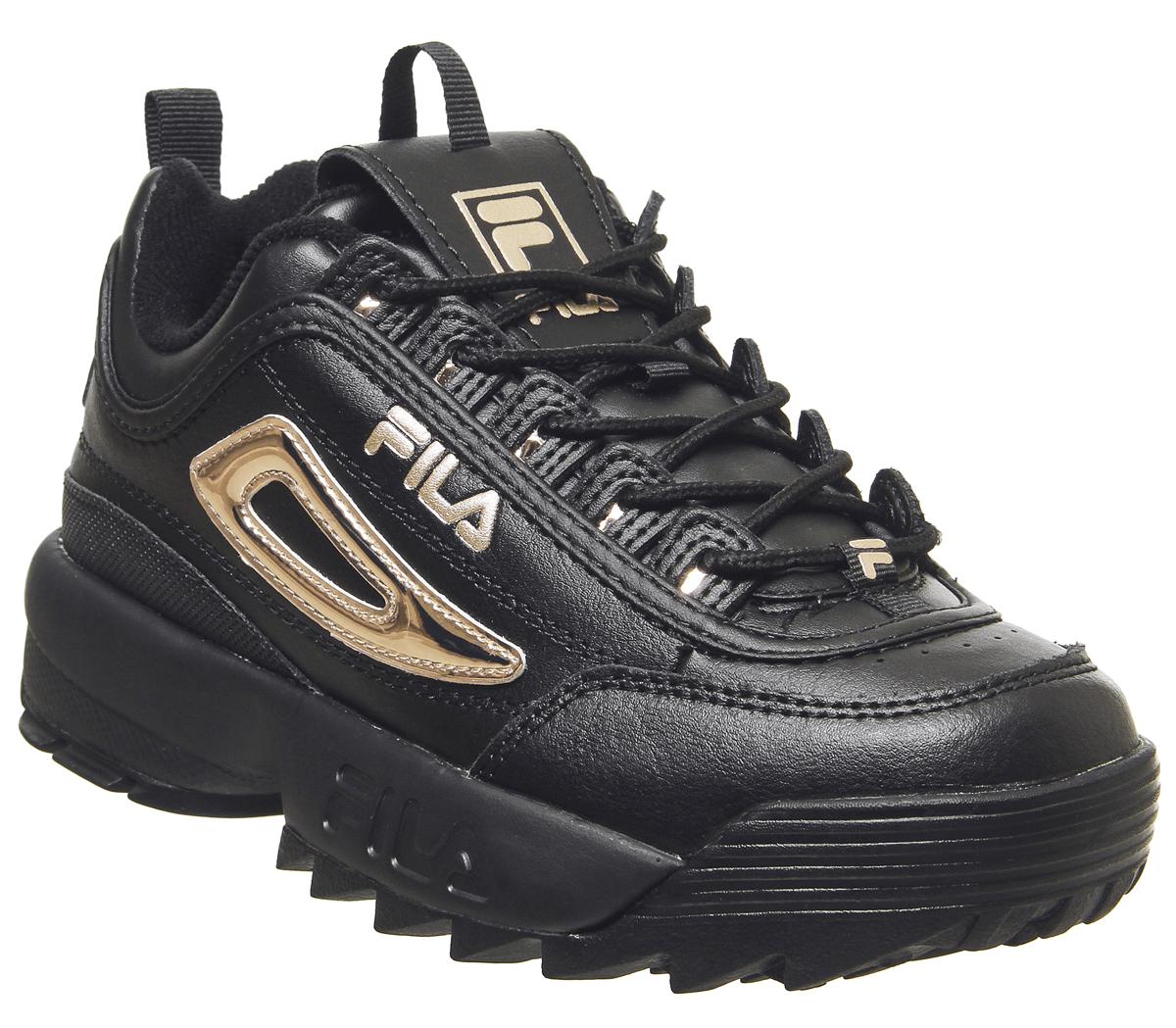 fila disruptor black and gold