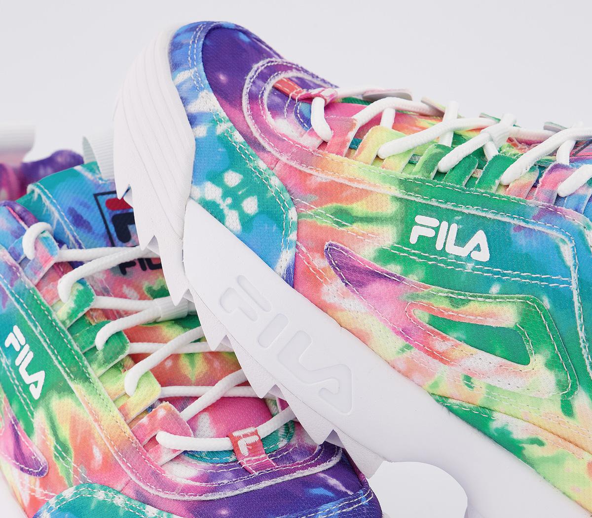 fila multi disruptor ii tie dye trainers junior