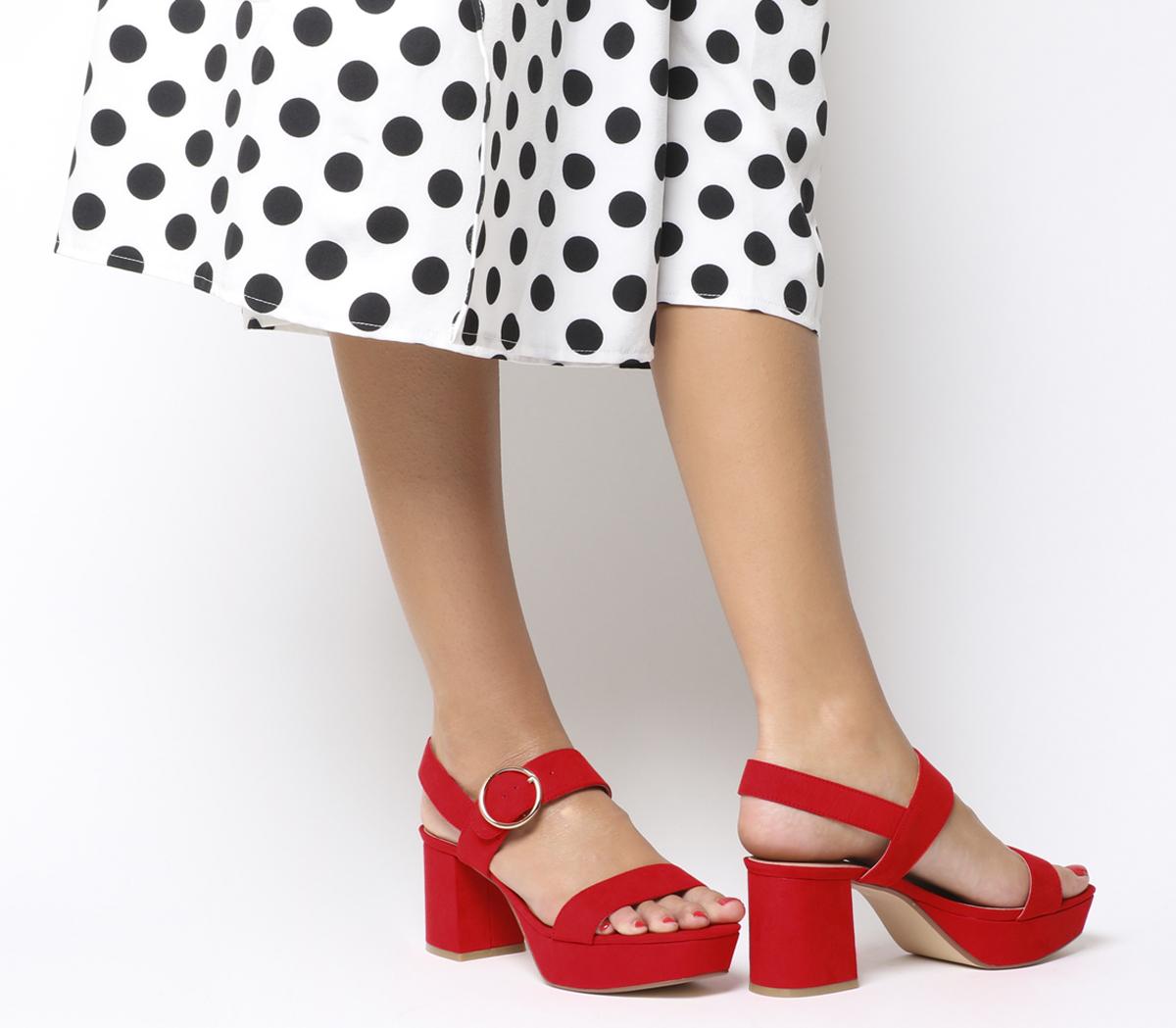 red block sandal heels