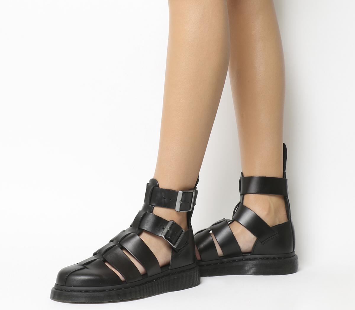 black dm sandals