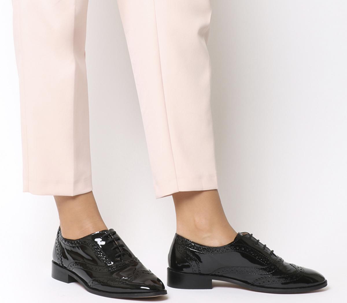 Office Flapjack Lace Up Brogues Black 