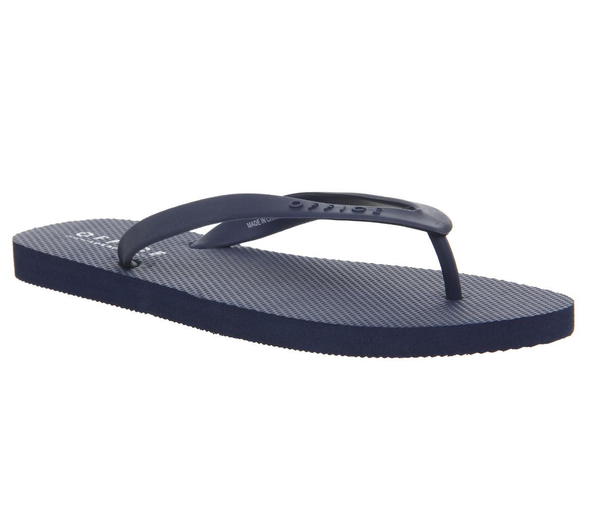 Office Holiday Logo Flip Flops Navy Sandals