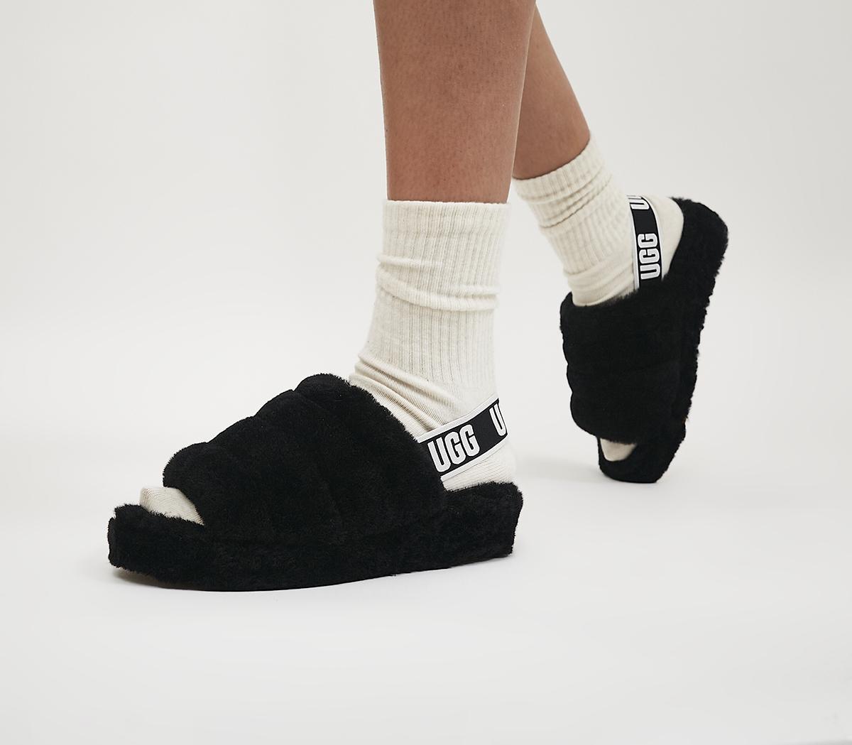 UGG Fluff Yeah Slides Black - Sandals
