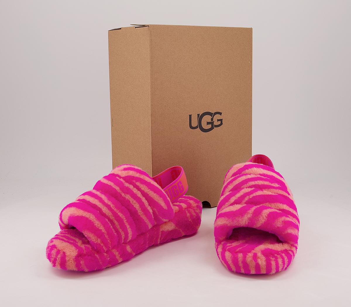 ugg fluff yeah pink zebra