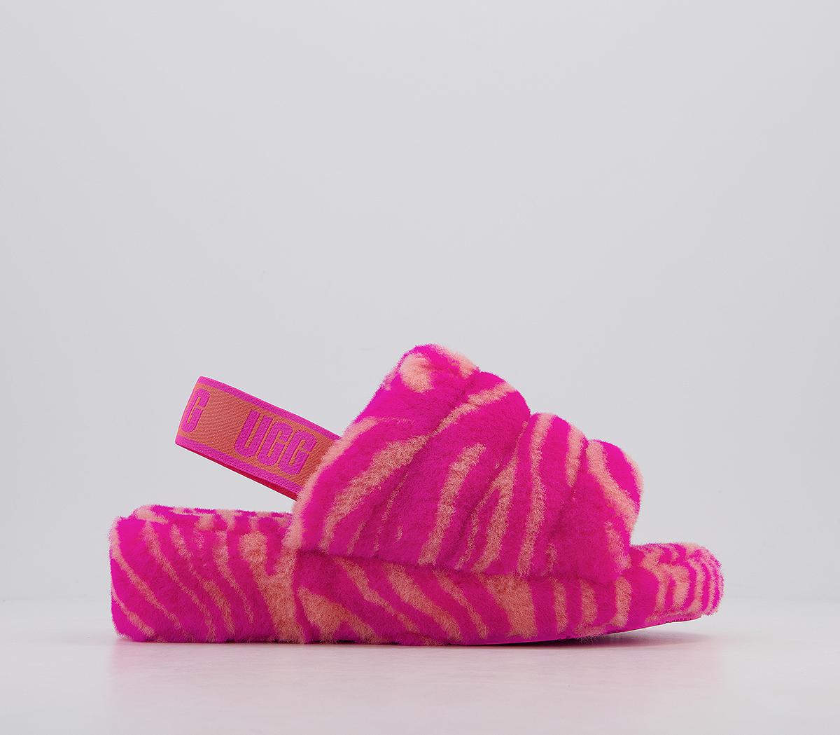 ugg fluff slippers pink