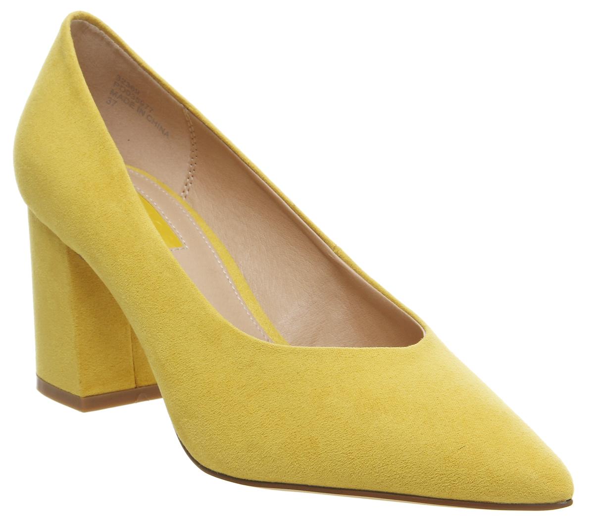yellow chunky heels