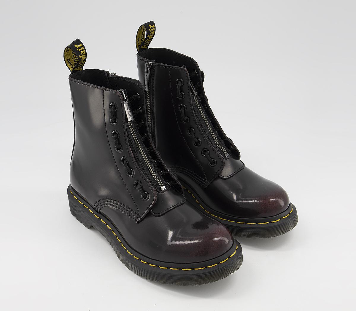 Dr. Martens 1460 Pascal Front Zip Boots Cherry Red Arcadia - Ankle Boots