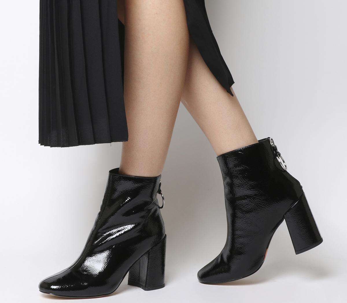 black block heel boots