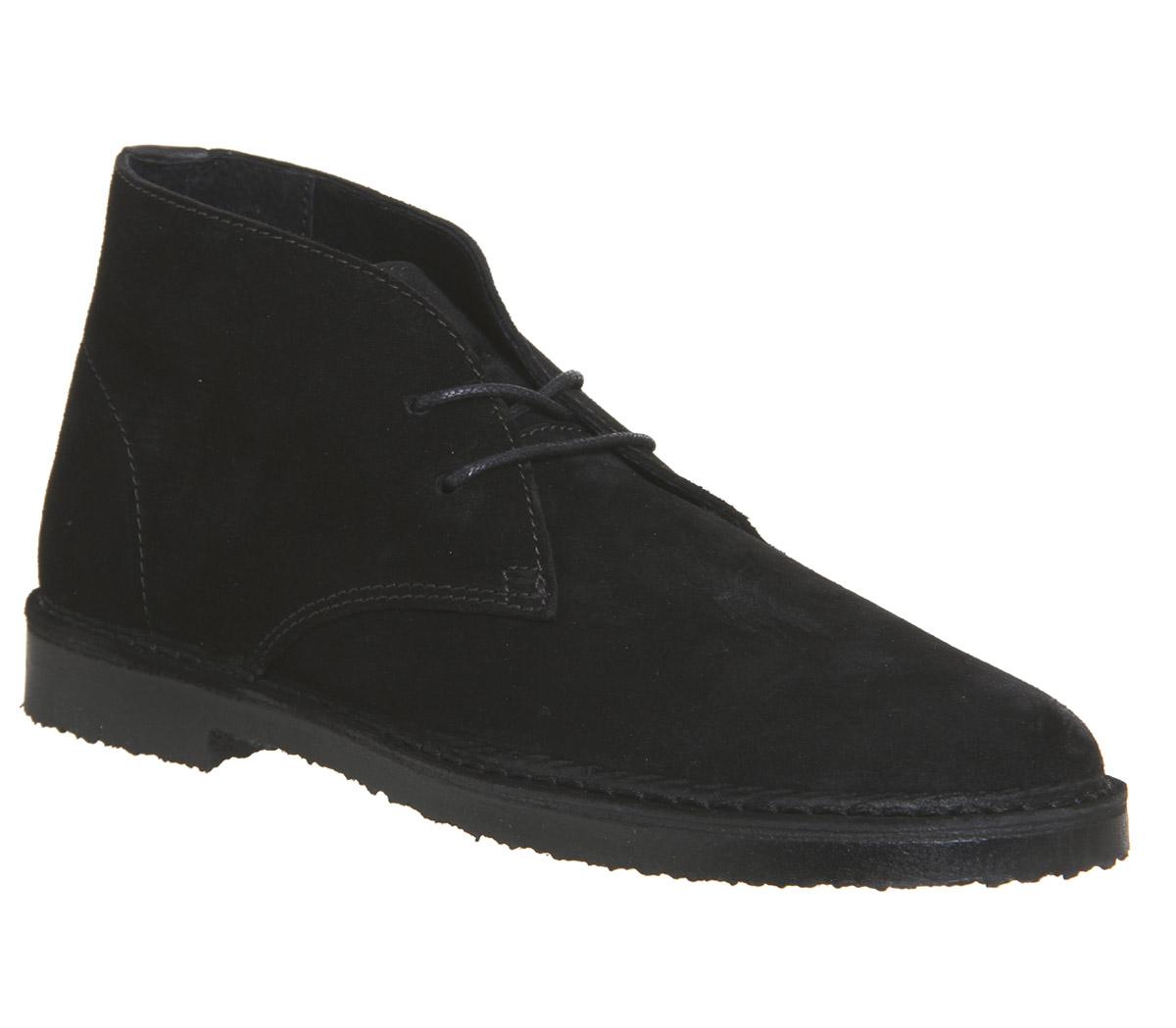 suede desert boots black