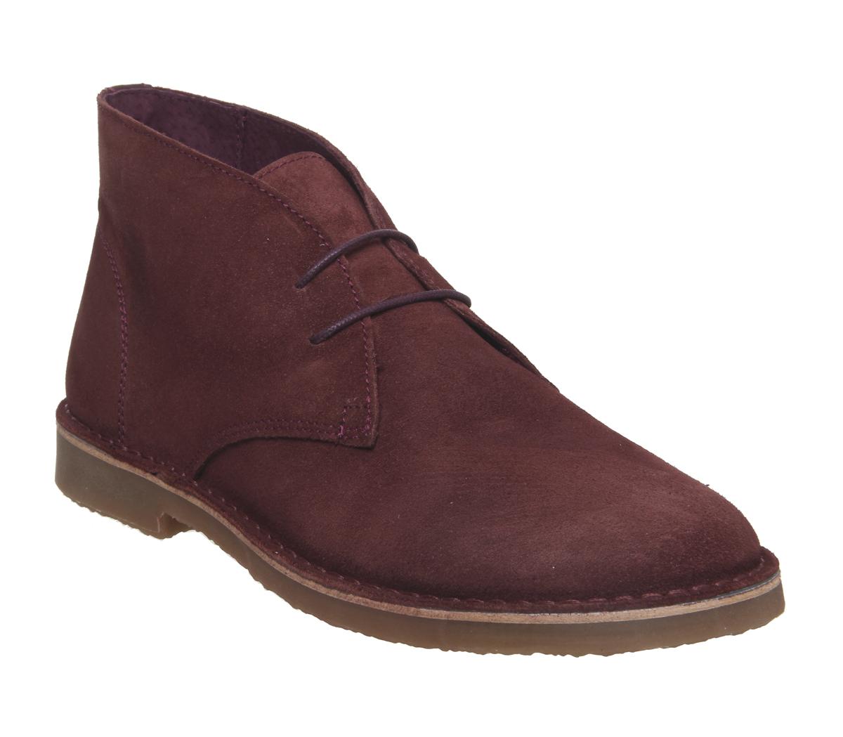 burgundy desert boots