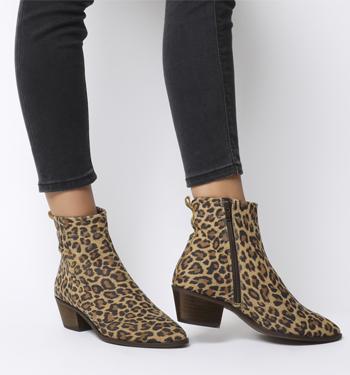leopard print flat boots uk