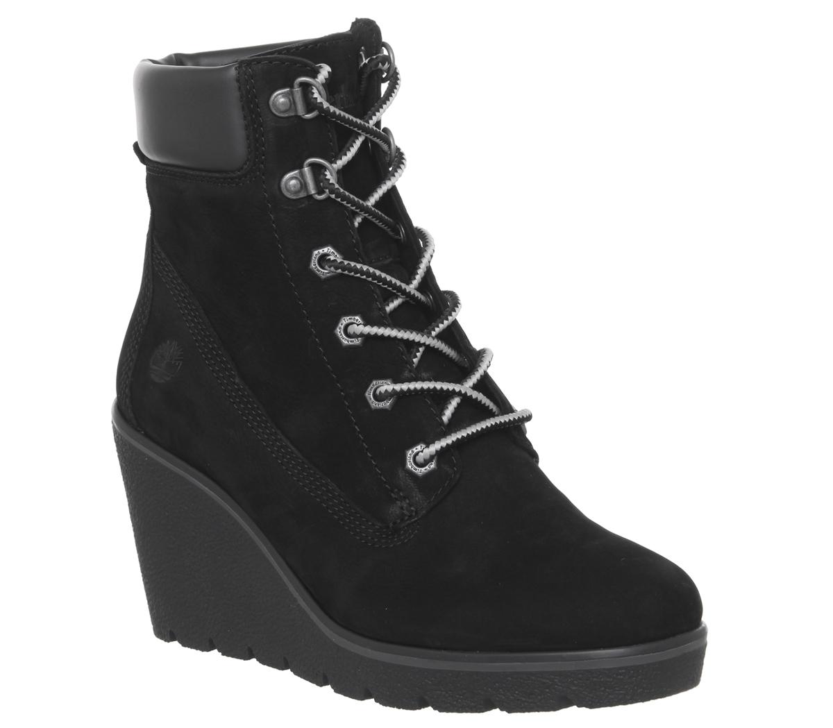 next black wedge boots