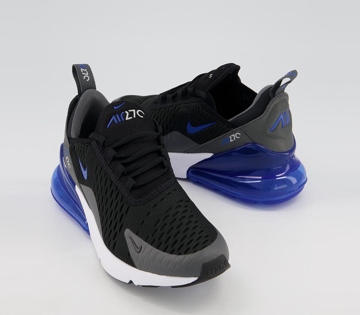 Nike Air Max 270 Gs Trainers Black Game Royal Iron Grey White - Unisex