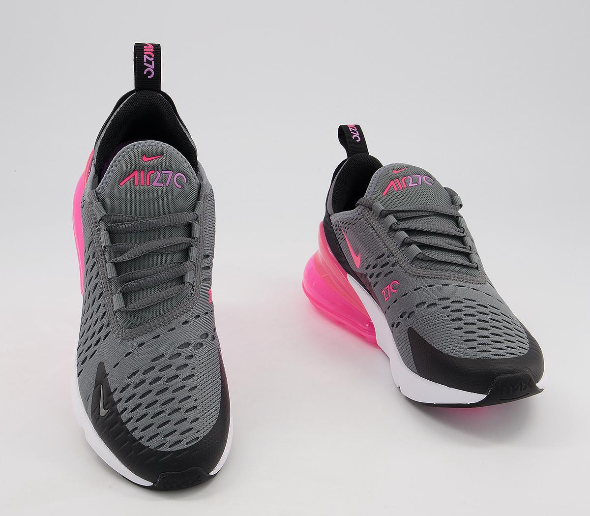 Nike Air Max 270 Gs Trainers Smoke Grey Hyper Pink Black White - Unisex