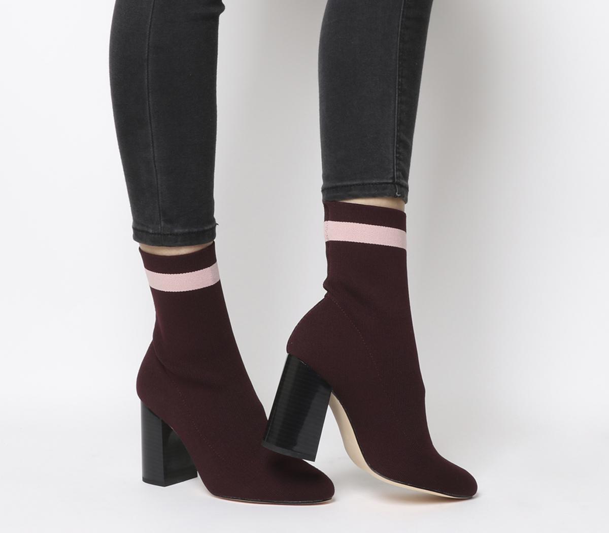 Office Alexis Sock Boots Burgundy With 