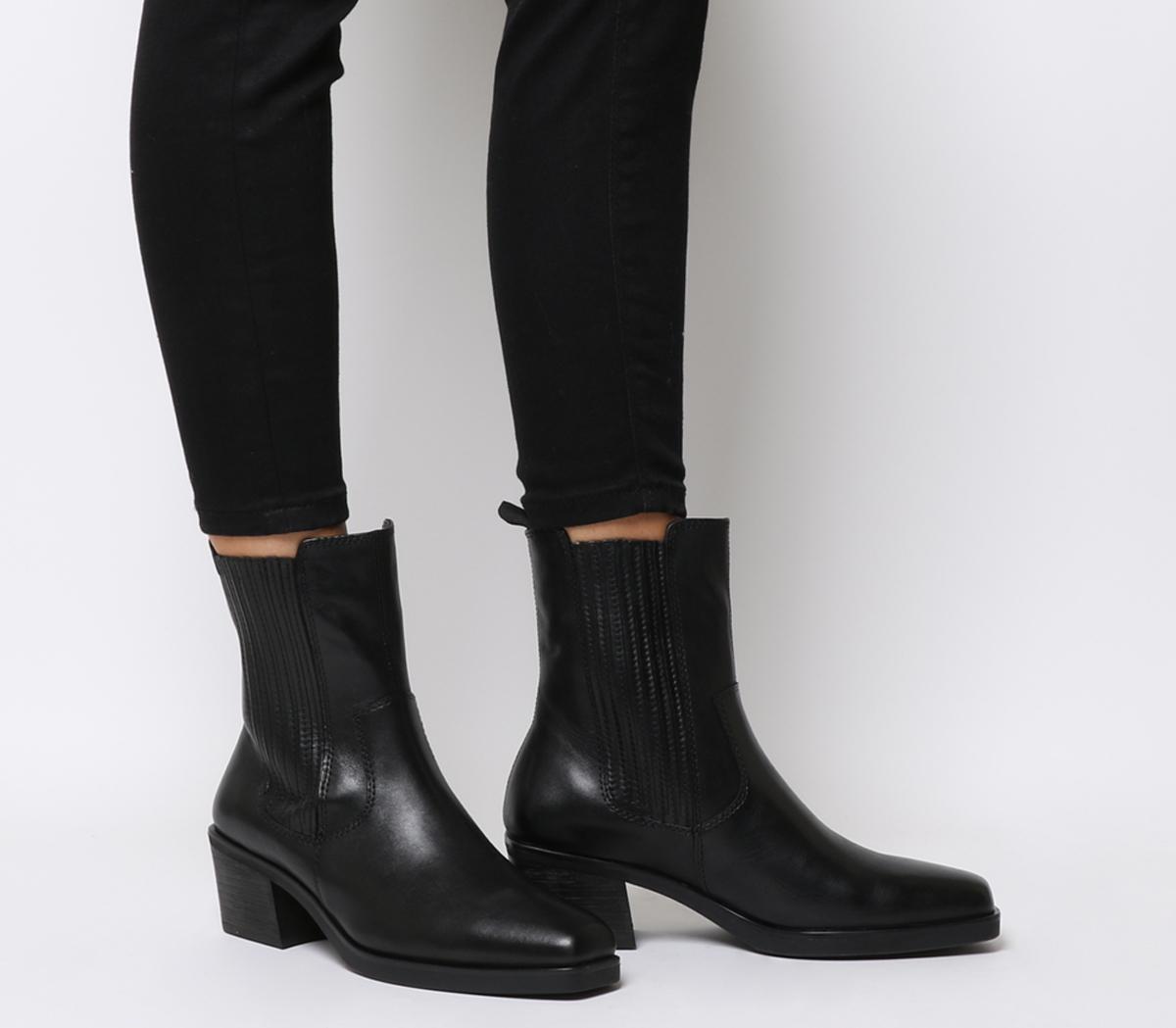 Vagabond Simone High Chelsea Boots Black Leather - Womens Chelsea Boots