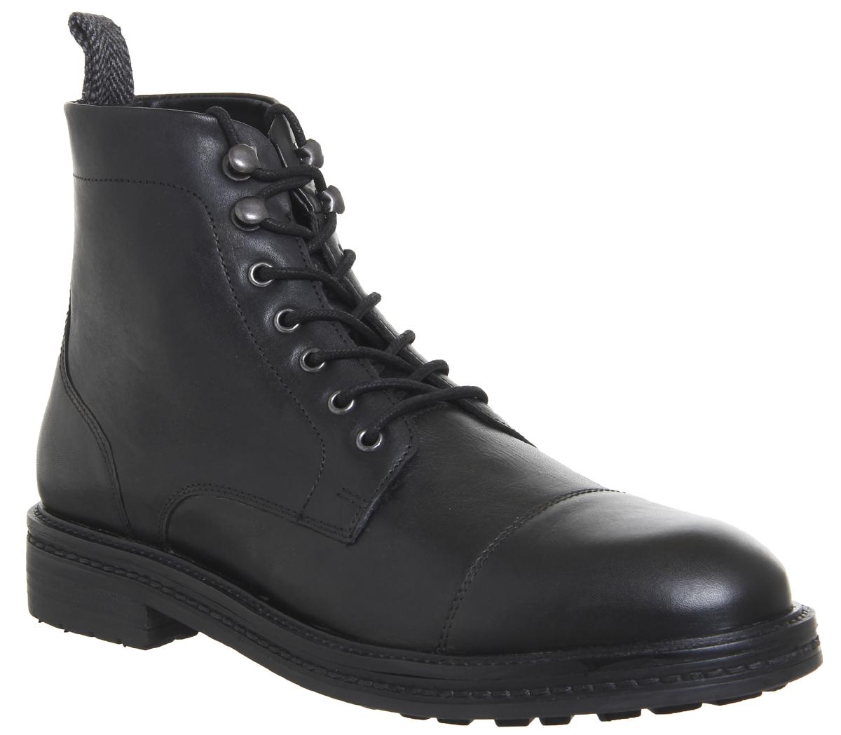 walk london wolf lace up boots in black