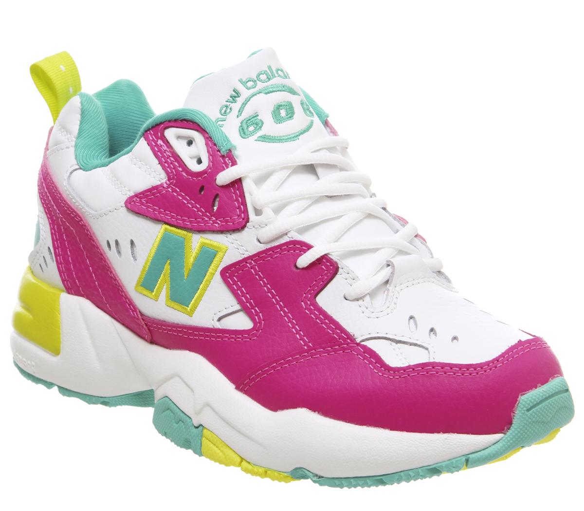 new balance white pink green