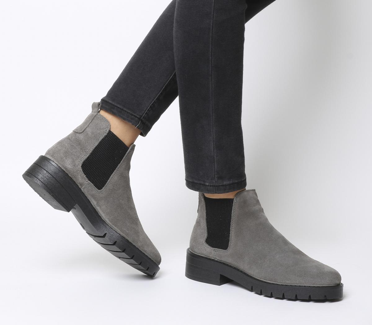 Office Aimee Cleated Chelsea Boots Grey 