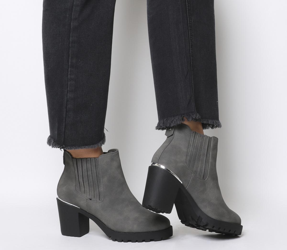 grey heeled chelsea boots