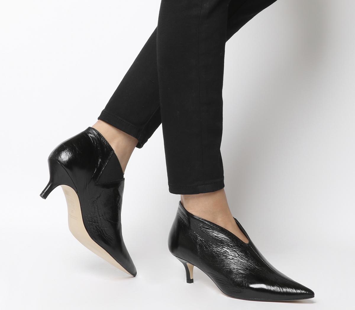black low kitten heel shoes