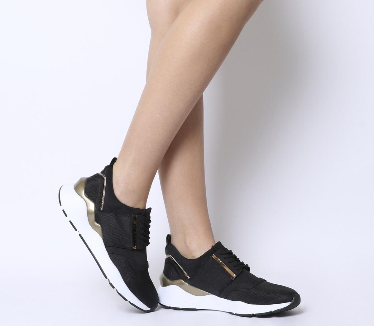 office womens black trainers