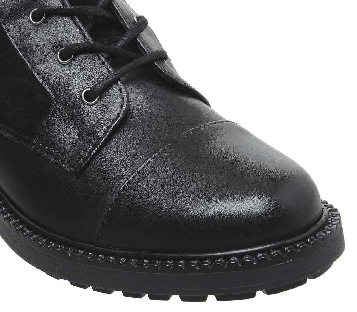 alpaca buckle lace up biker boots