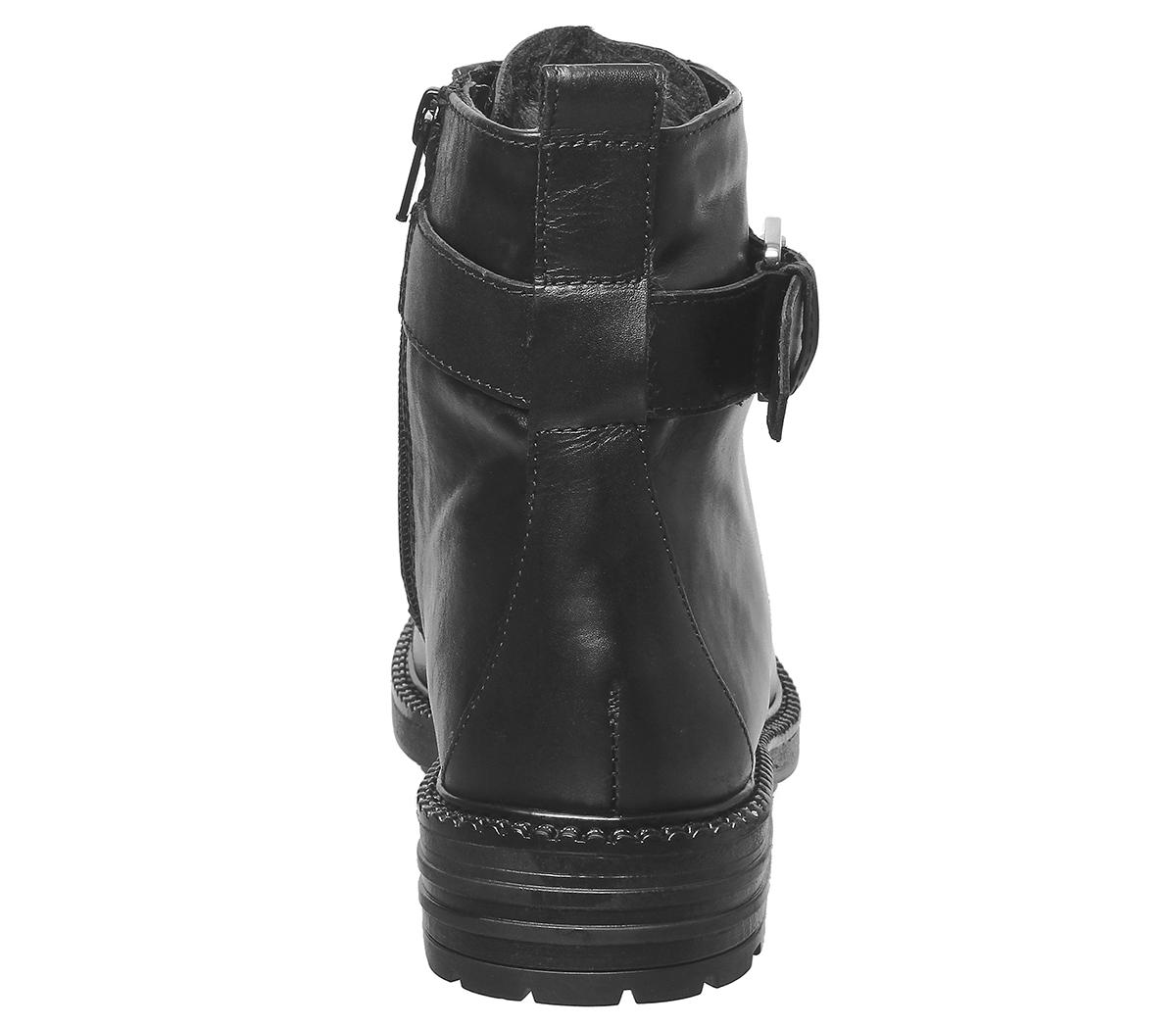 alpaca buckle lace up biker boots