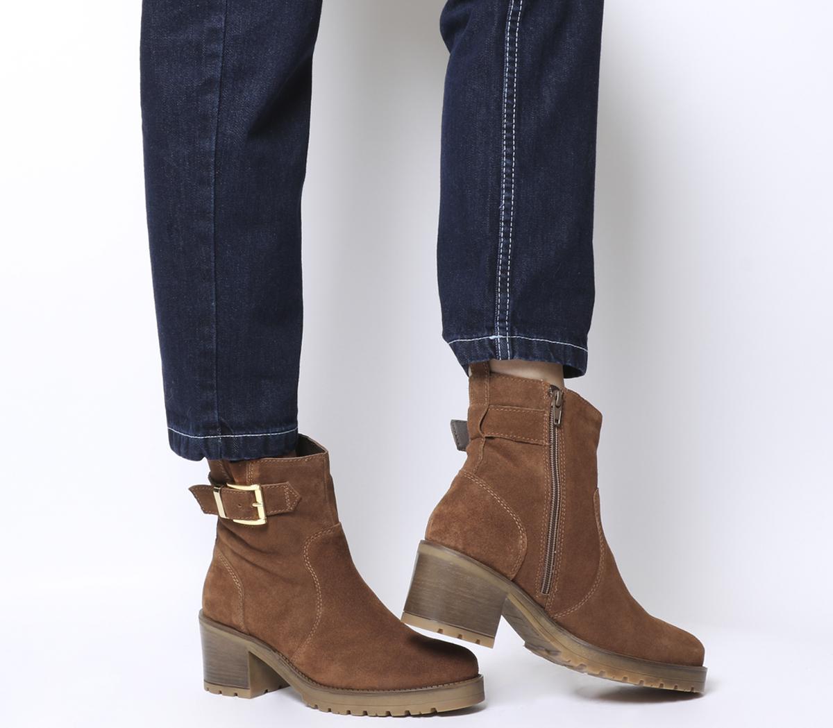 dark tan ankle boots