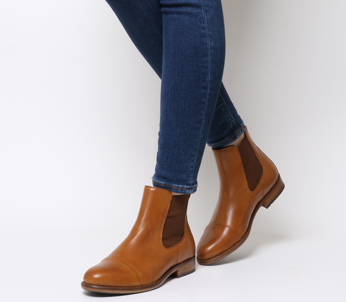 womens cognac chelsea boots