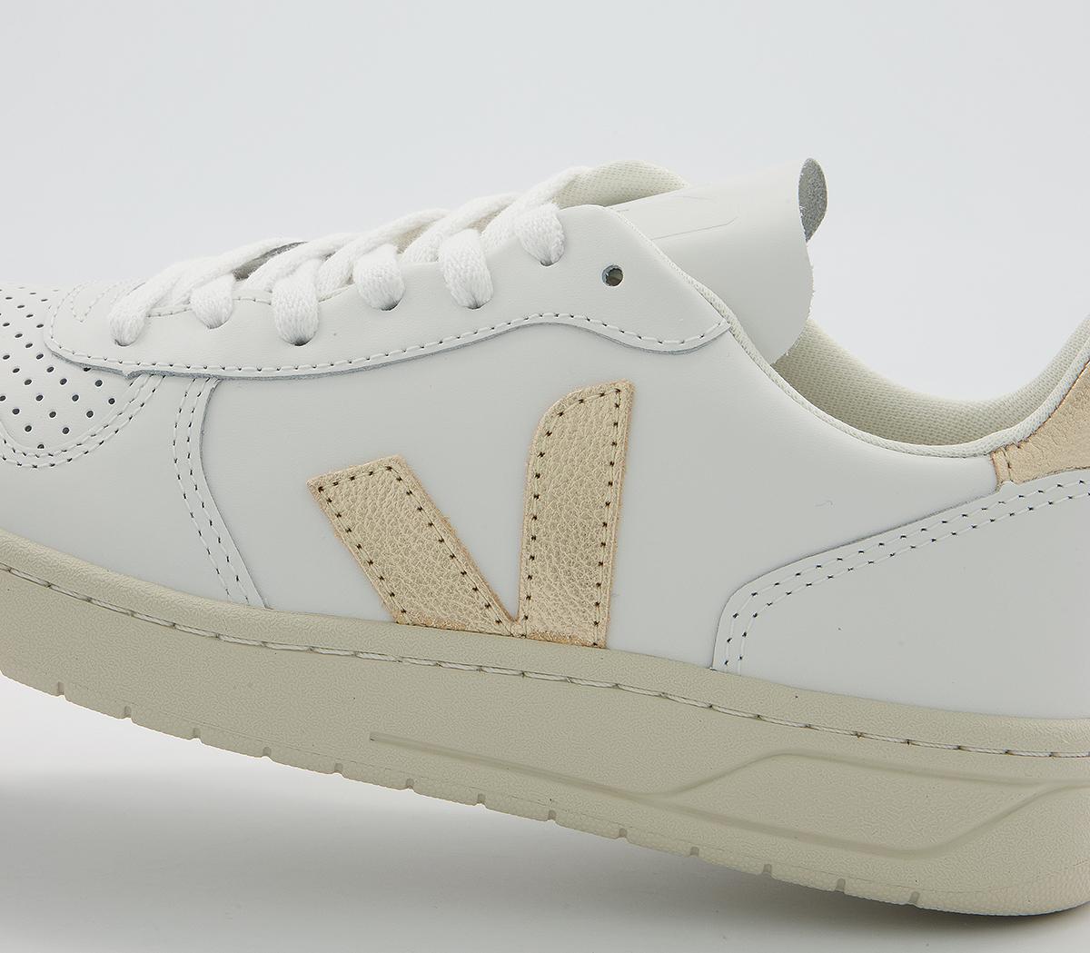 white trainers rose gold