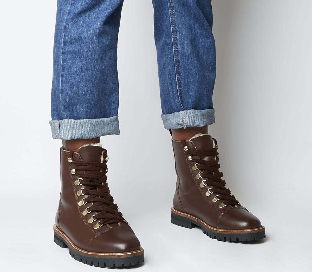 Office Ansel- Hiker Lace Up Boots Brown 