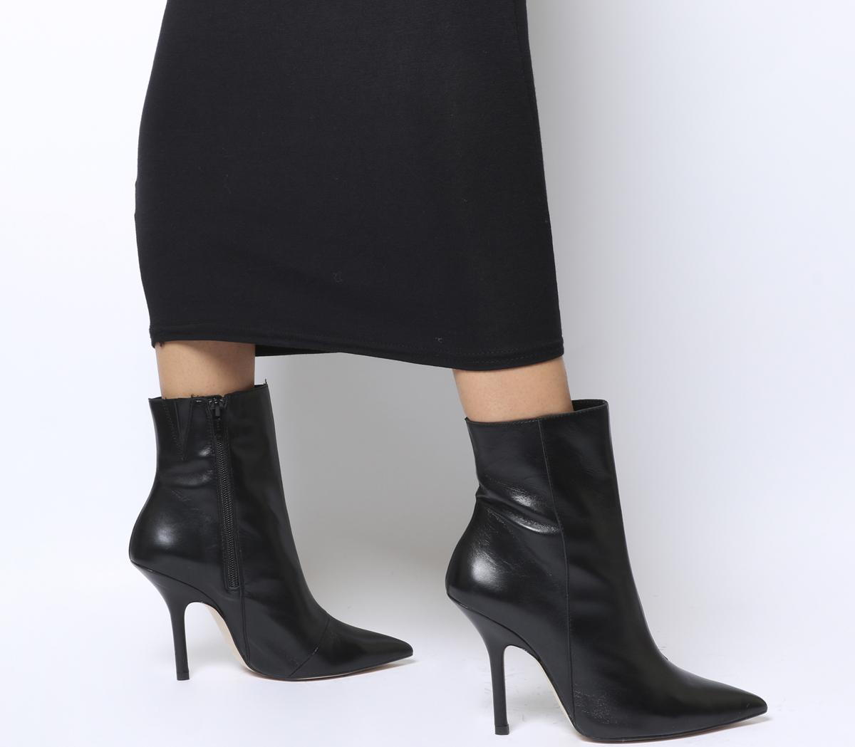 black ankle boots stiletto heel