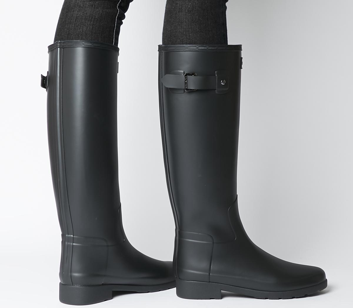 black refined hunter boots